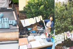Taller d'estampació a la Fira del 22 de desembre.